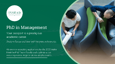 INSEAD PhD in Management | Your passport to a prestigious academic career