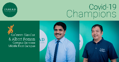 Covid-19 Champions: Kaleem Sardar and Albert Roman, Campus Services, Middle East Campus